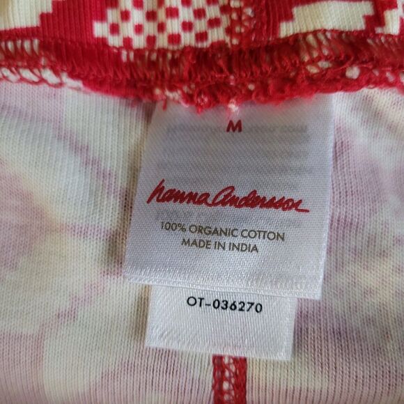 Hanna Andersson Snowflake Christmas Organic Cotton Pajama Set Womens M Long John - Picture 4 of 10